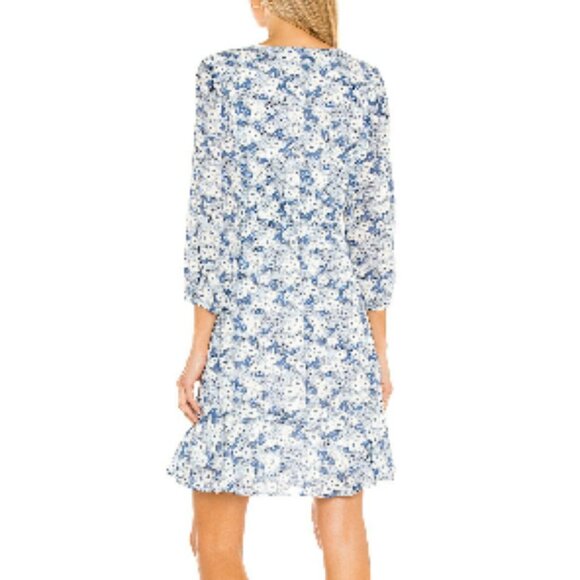 Rails Elsie Dress Blue Jasmine Size Medium Floral Boho Long Sleeve - Picture 2 of 12